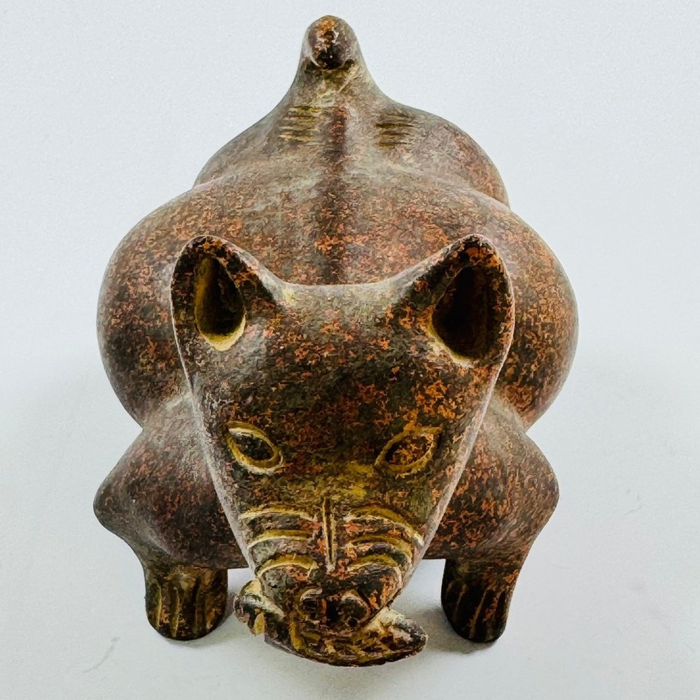 Antique West Mexico Colima Dog Pot Belly with Corn Effigy Pottery Folk Art Xolo